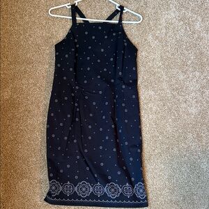 LOFT Black and White Patterned Dress